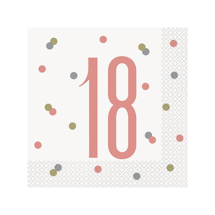 Servietten HB Glitz 16Stk./33x33cm Rosegold #18