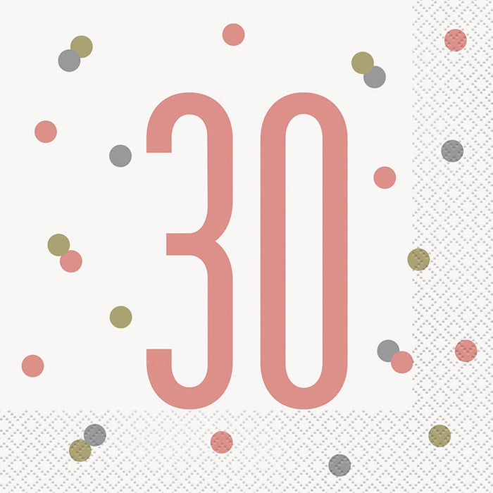 Servietten HB Glitz 16Stk./33x33cm Rosegold #30