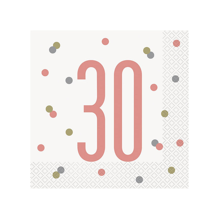 Servietten HB Glitz 16Stk./33x33cm Rosegold #30