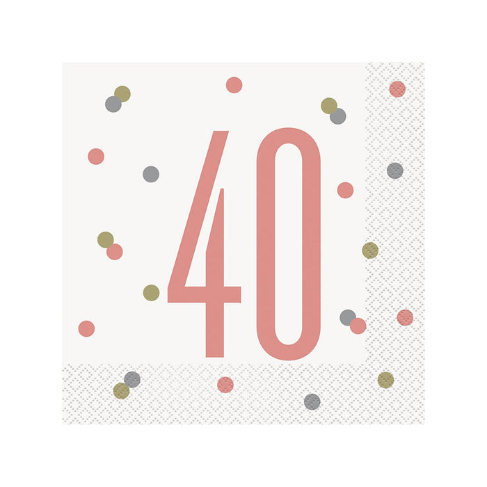 Servietten HB Glitz 16Stk./33x33cm Rosegold #40