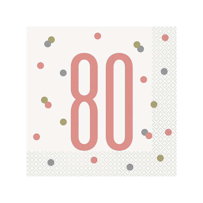 Servietten HB Glitz 16Stk./33x33cm Rosegold #80