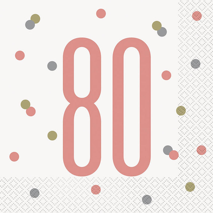 Servietten HB Glitz 16Stk./33x33cm Rosegold #80