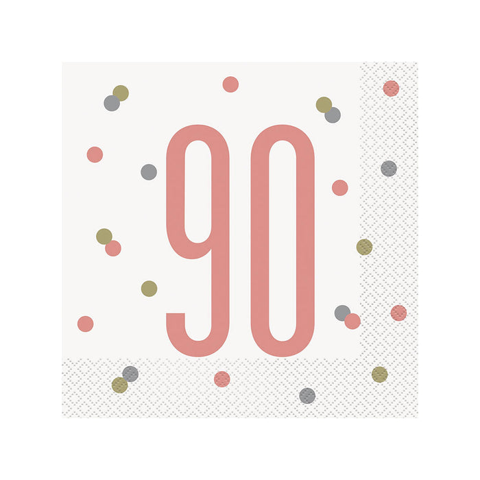 Servietten HB Glitz 16Stk./33x33cm Rosegold #90