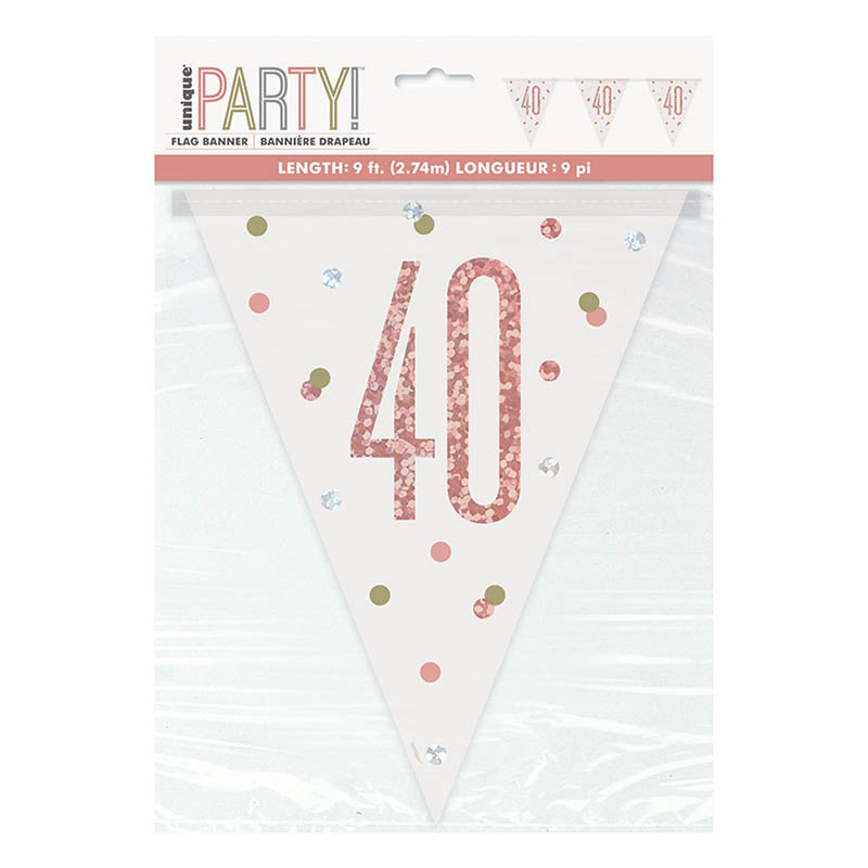 Wimpelkette HB Glitz 274cm Rosegold #40