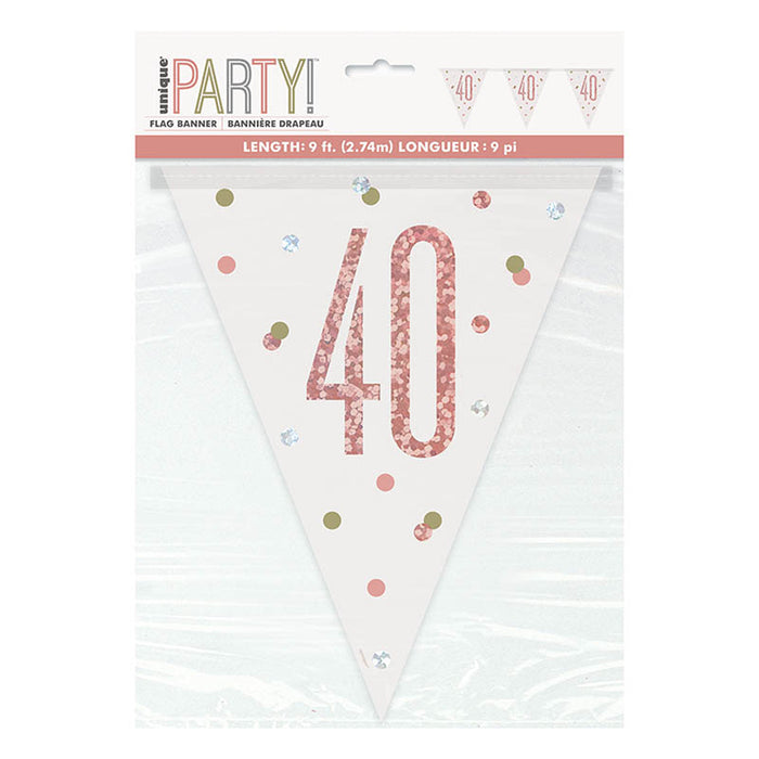 Wimpelkette HB Glitz 274cm Rosegold #40