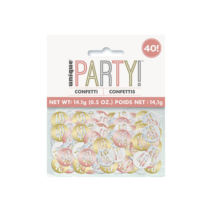 Konfetti Metall Happy Birthday Glitz 14g Rosegold #40