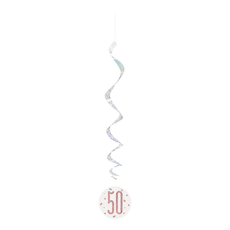 Hängedeko Swirl HB Glitz 6Stk./81cm Rosegold #50