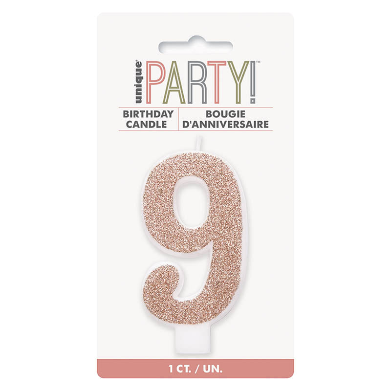 Kerzenzahl Picker HB Glitz Rosegold #9