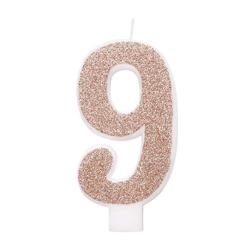 Kerzenzahl Picker HB Glitz Rosegold #9