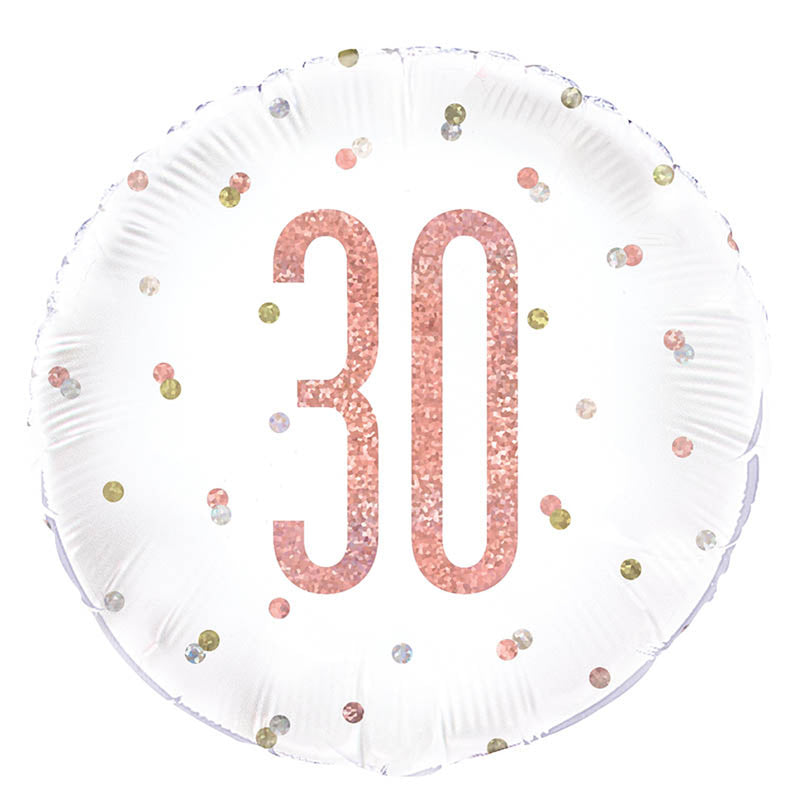 18"/Ø45cm Folienballon "Happy Birthday Glitz" | Rosegold #30