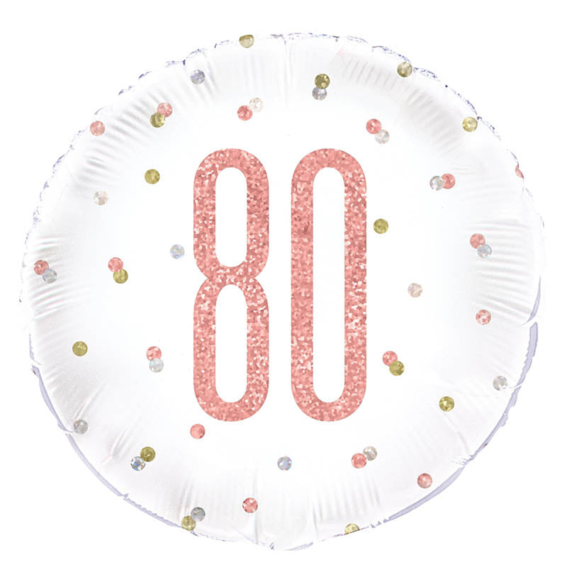 18"/Ø45cm Folienballon "Happy Birthday Glitz" | Rosegold #80
