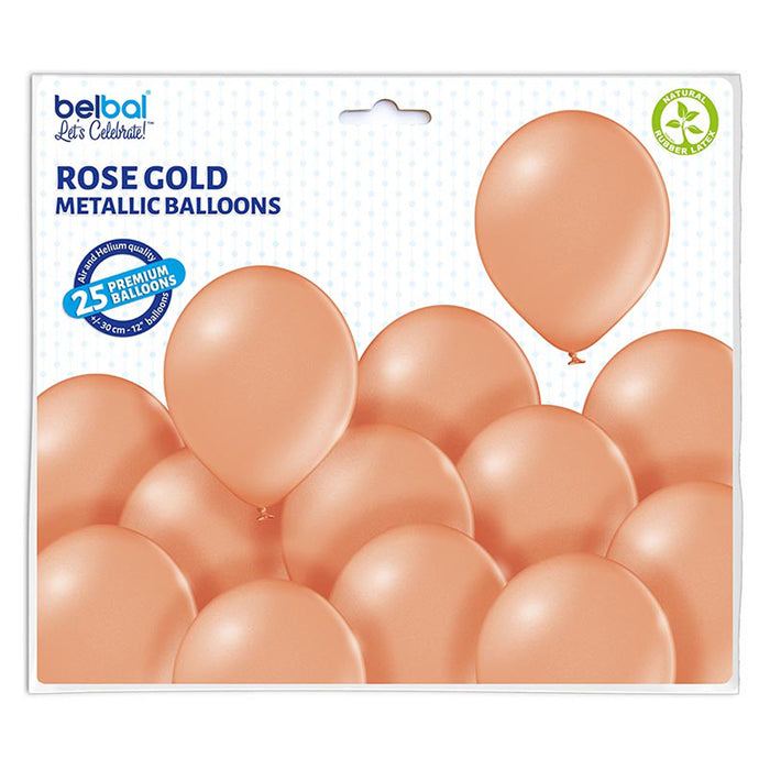 25 Stk. Luftballon Uni Metallic Ø 30cm |  Rosegold #091