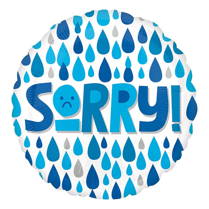 ABC18 Folienballon "Sorry" Regentropfen | Ø 45 cm