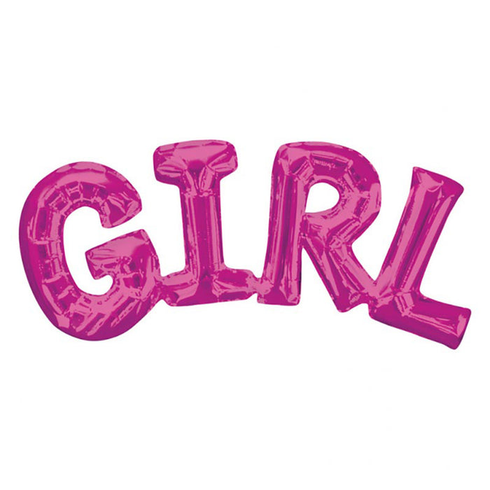 ABC14 Ballongirlande "GIRL" 50x22cm | Rosa Babyparty Dekoration fÃ¼r MÃ¤dchen