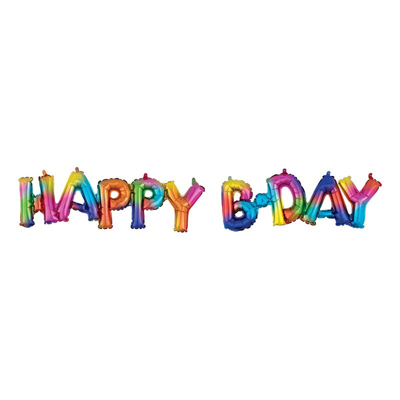 ABC14 Ballongirlande "HAPPY B-DAY" 140x25cm | Rainbow