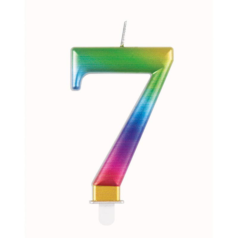 Kerzenzahl Regenbogen #7