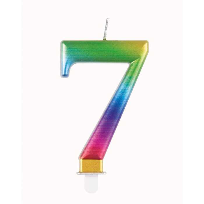 Kerzenzahl Regenbogen #7