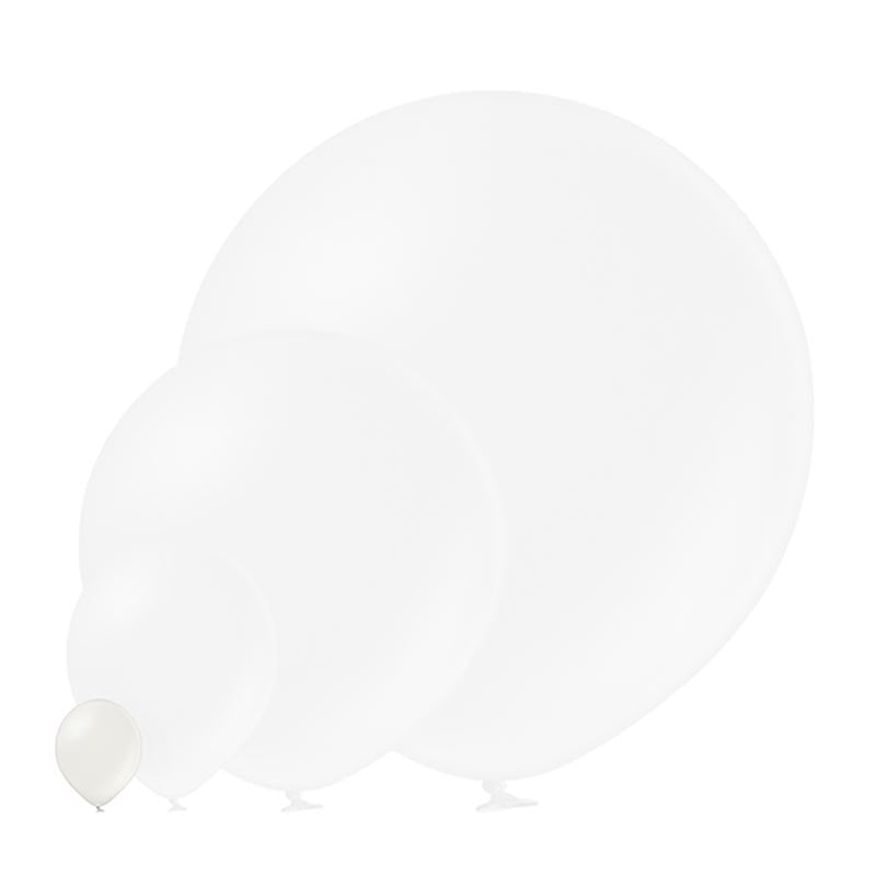 25 Stk. Luftballon Uni Metallic Ø 12cm | Weiß/Pearl