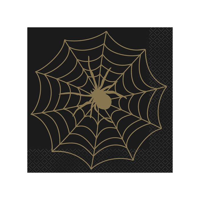 Servietten Spinnweben Gold 33x33cm/16Stk.