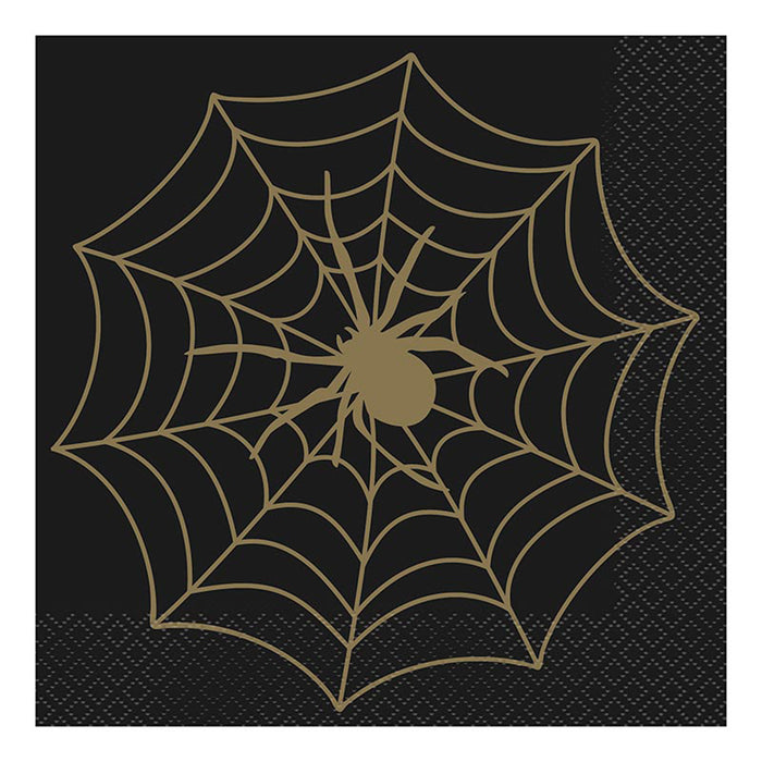 Servietten Spinnweben Gold 33x33cm/16Stk.