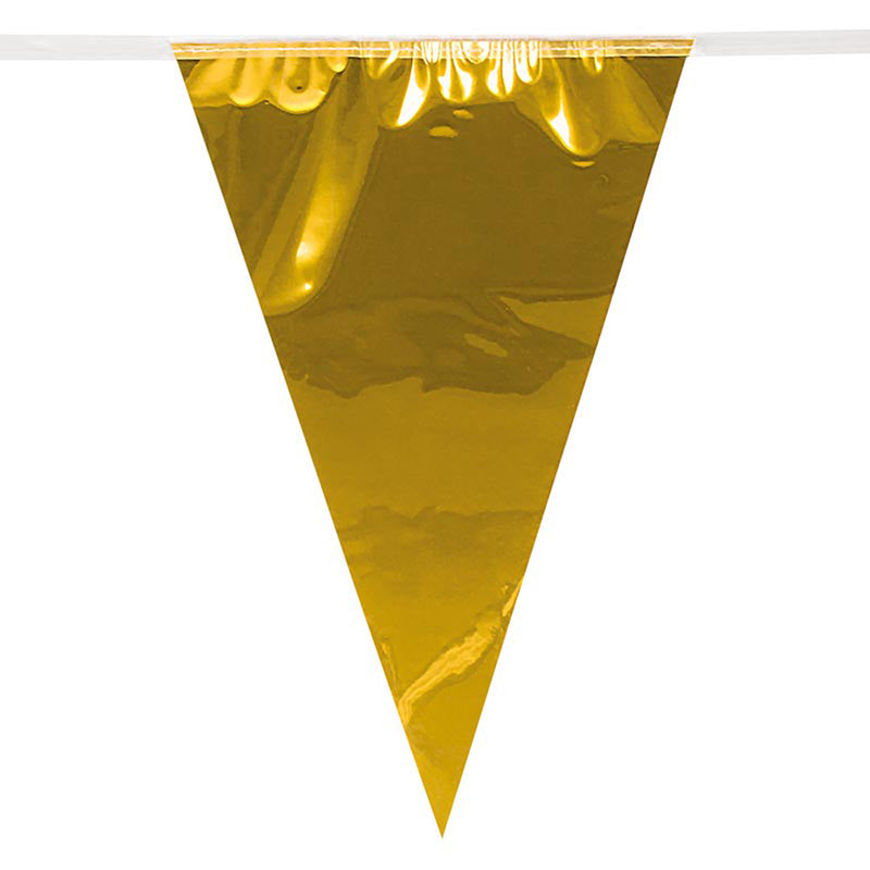 Wimpelkette PE 45x30cm L: 10m | Metallic Gold
