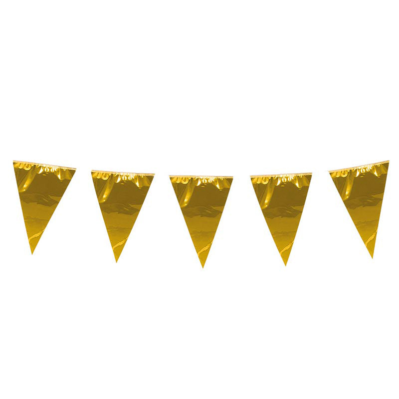 Wimpelkette PE 45x30cm L: 10m | Metallic Gold