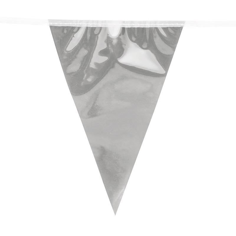 Wimpelkette PE 30x20cm L: 10m | Metallic Silber