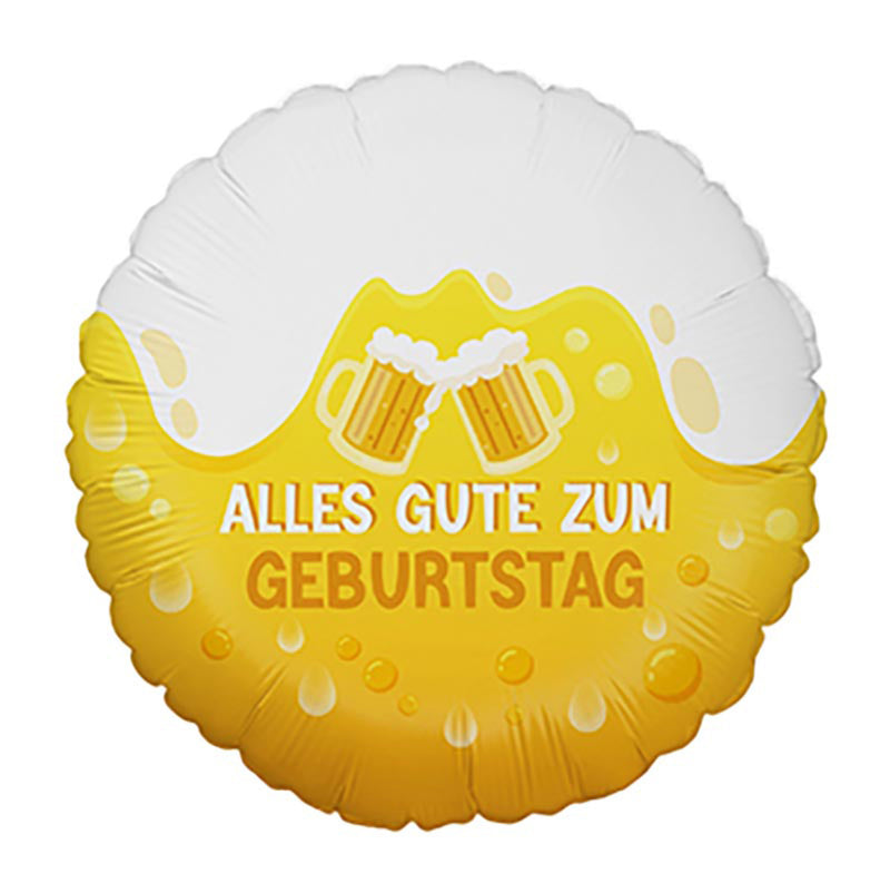 18"/Ø46cm Folienballon "Alles Gute zum Geburtstag Biergläser"