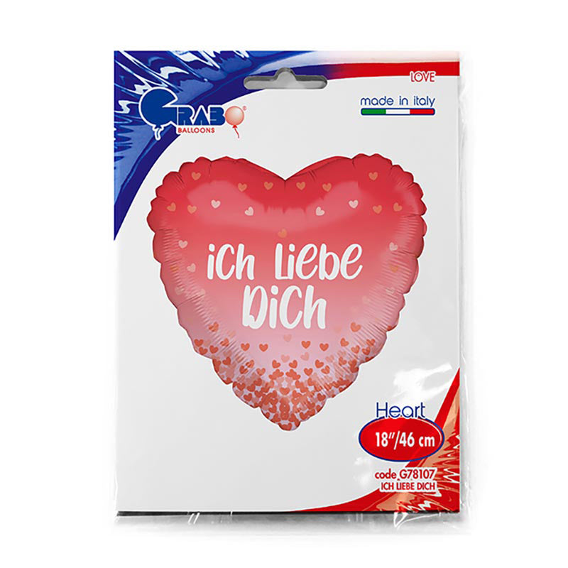 18"/Ø46cm Herz Folienballon "Ich Liebe Dich "