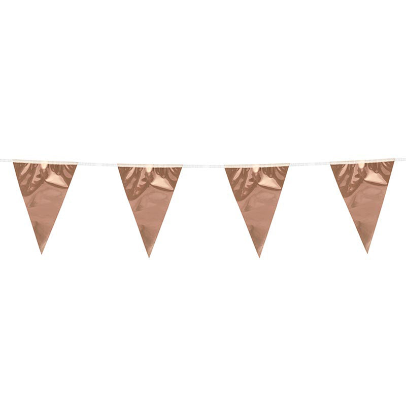 Wimpelkette PE 30x20cm L: 10m | Metallic Roségold