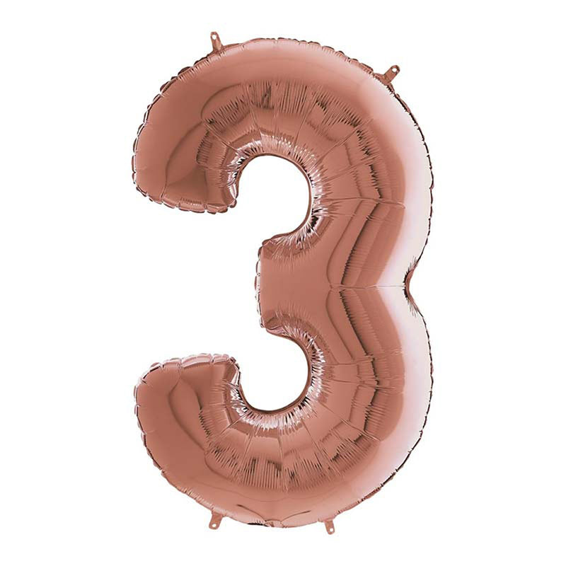 Riesenzahl Folienballon 26"/66cm | Rosegold #3