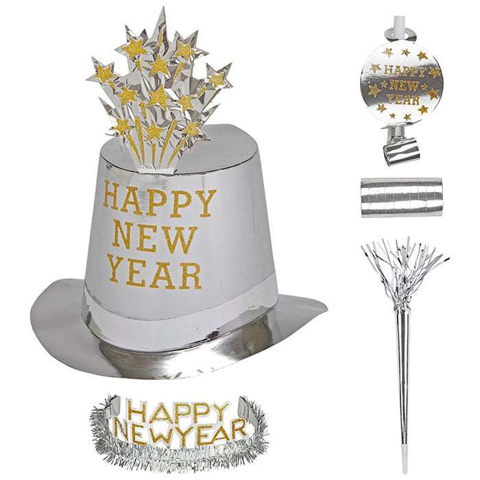 PartySet Happy New Year für 10 Personen silber