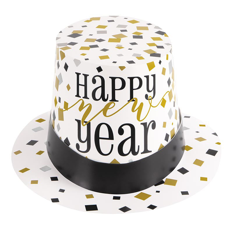Hut Silvester Happy New Year Weiß