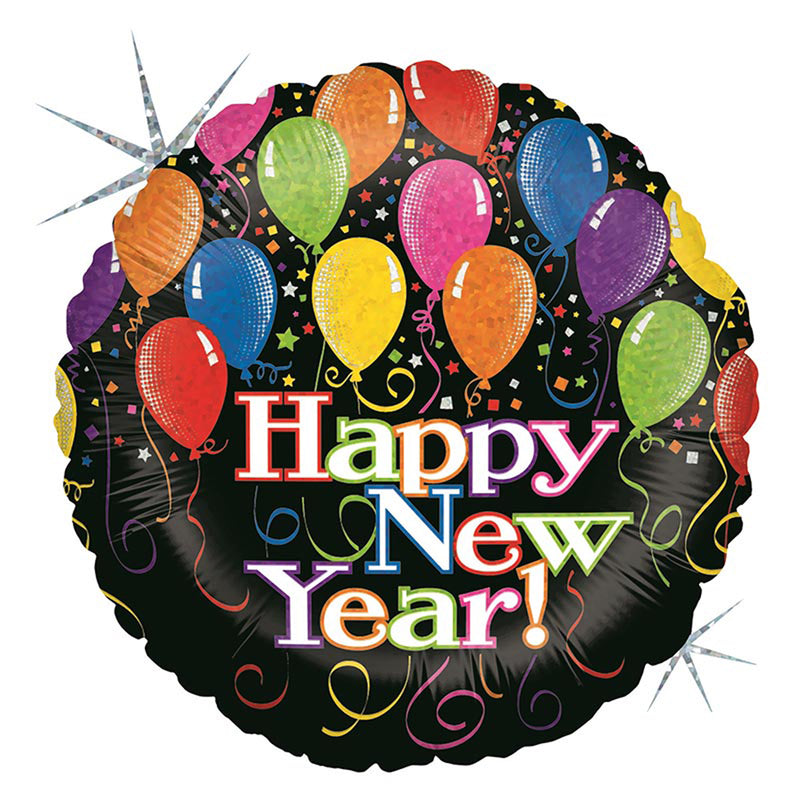 18"/Ø46cm Folienballon "HNY Ballons Holo"
