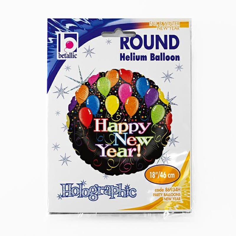 18"/Ø46cm Folienballon "HNY Ballons Holo"
