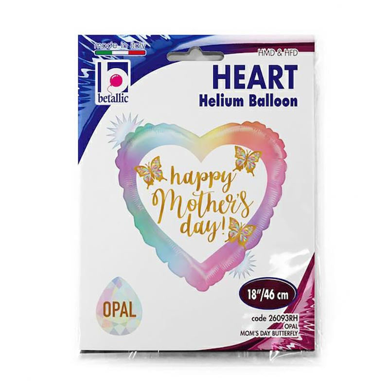 18"/Ø46cm Herz Folienballon "Muttertag Opal" Holo