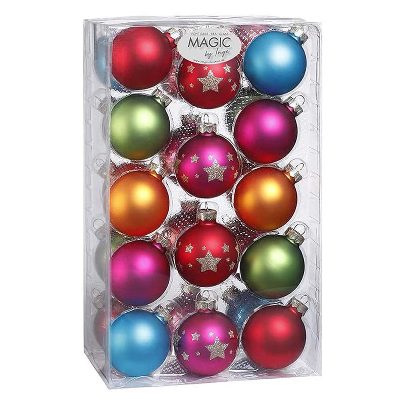 Weihnachtskugeln MilleFiori | Ø 6 cm | 28 Stück | Glas | Bunt verziert