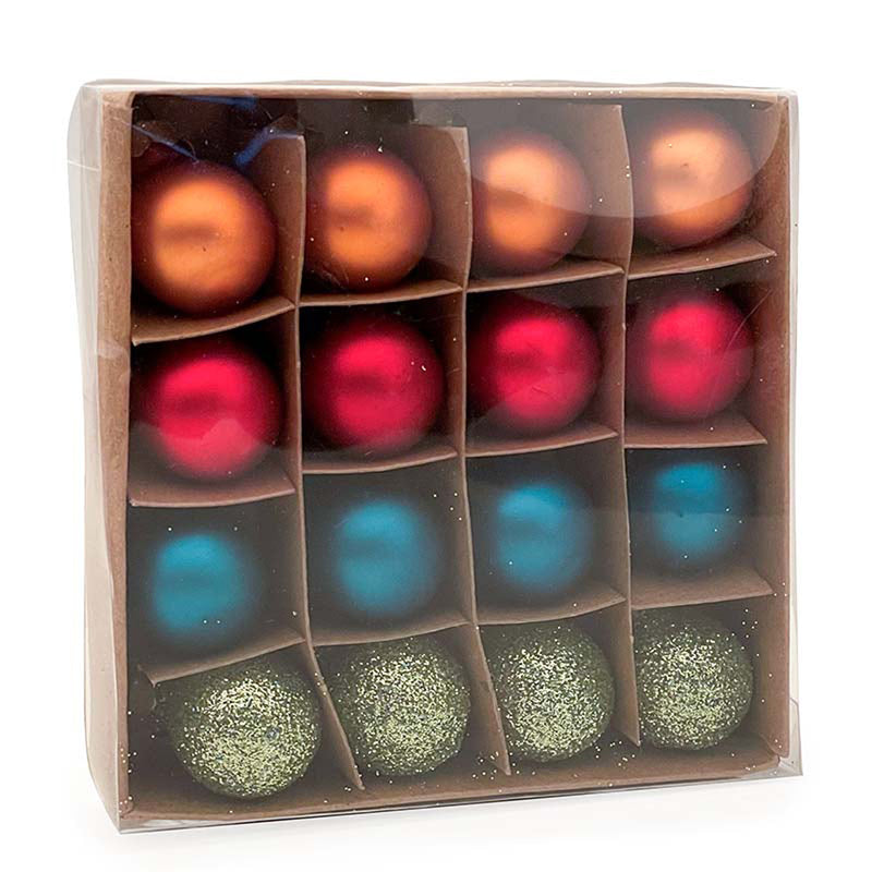 Weihnachtskugeln MilleFiori | Ø 2 cm | 16 Stück | Glas | Hochwertige Christbaumkugeln für Weihnachten