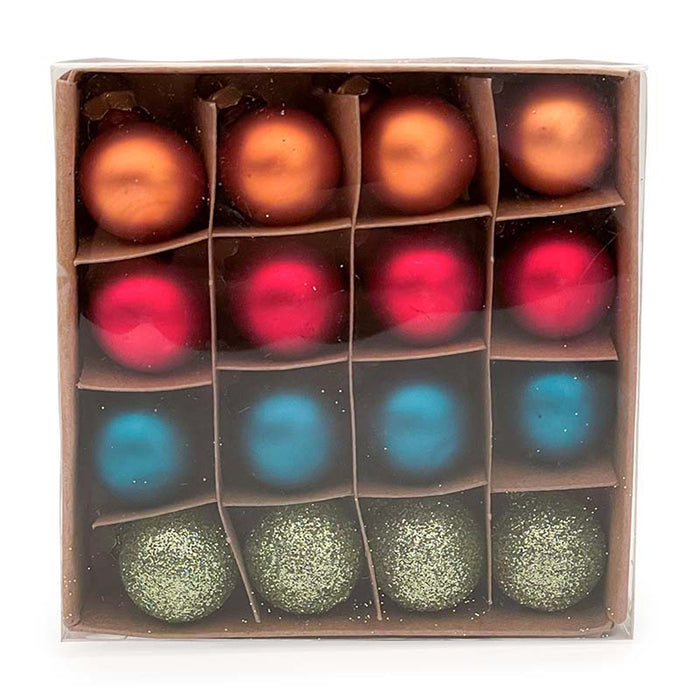Weihnachtskugeln MilleFiori | Ø 2 cm | 16 Stück | Glas | Hochwertige Christbaumkugeln für Weihnachten