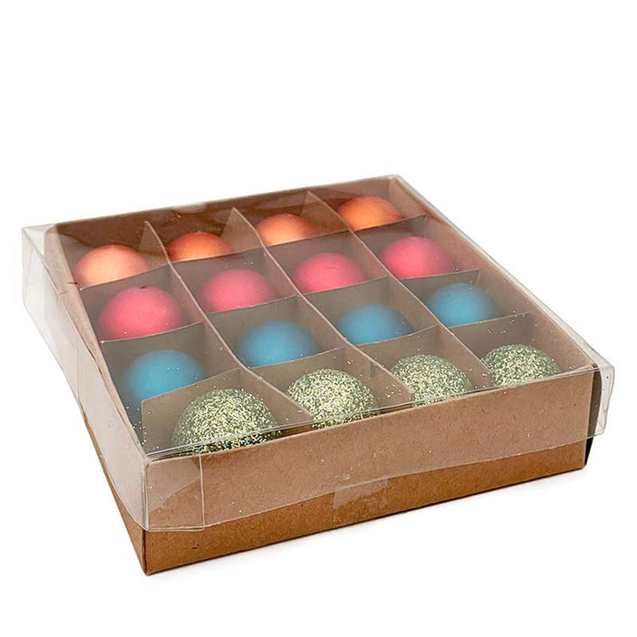 Weihnachtskugeln MilleFiori | Ø 2 cm | 16 Stück | Glas | Hochwertige Christbaumkugeln für Weihnachten