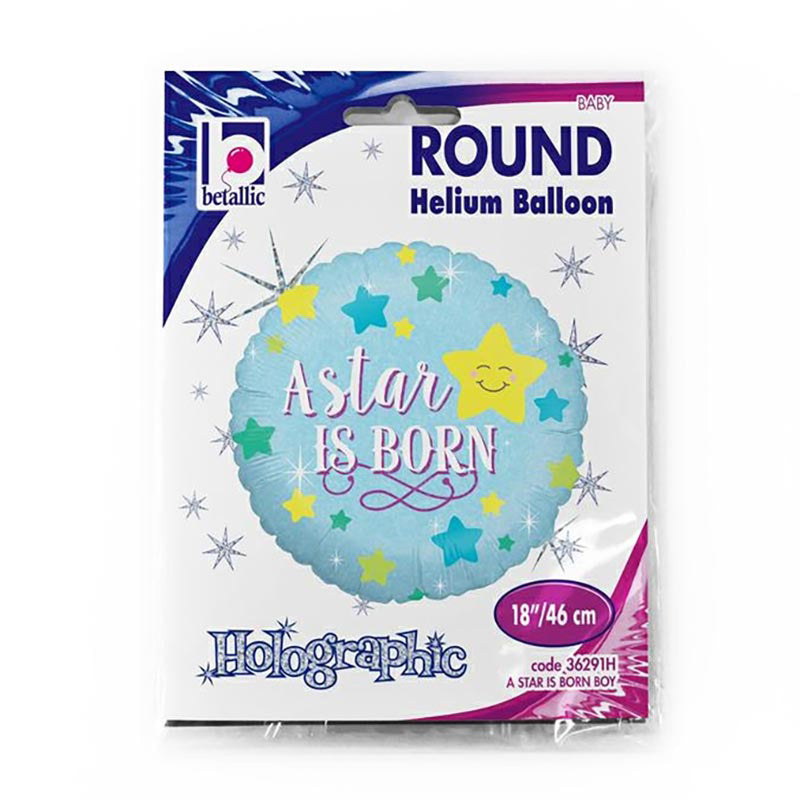 18"/Ø46cm Folienballon "A Star is Born Boy Holo"