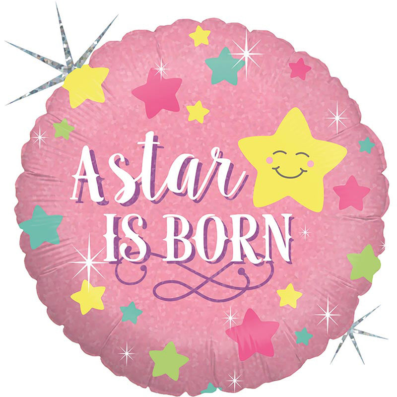 18"/Ø46cm Folienballon "A Star is Born Girl Holo"