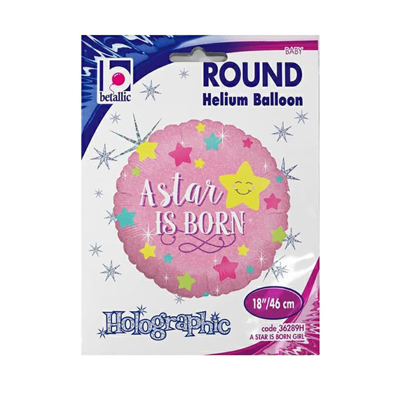 18"/Ø46cm Folienballon "A Star is Born Girl Holo"