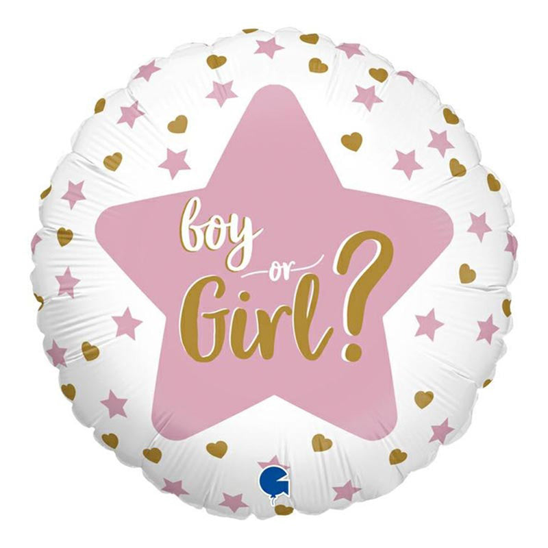18"/Ø46cm Folienballon "Boy or Girl Gender Reveal"