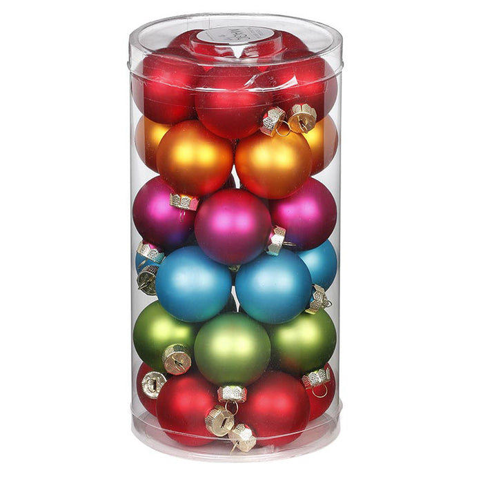 Inge-Glas Weihnachtskugeln MilleFiori | Ø 4 cm | 30 Stück | Glas | Bunte Christbaumkugeln im Millefiori-Stil | Hochwertige Weihnachtsdeko