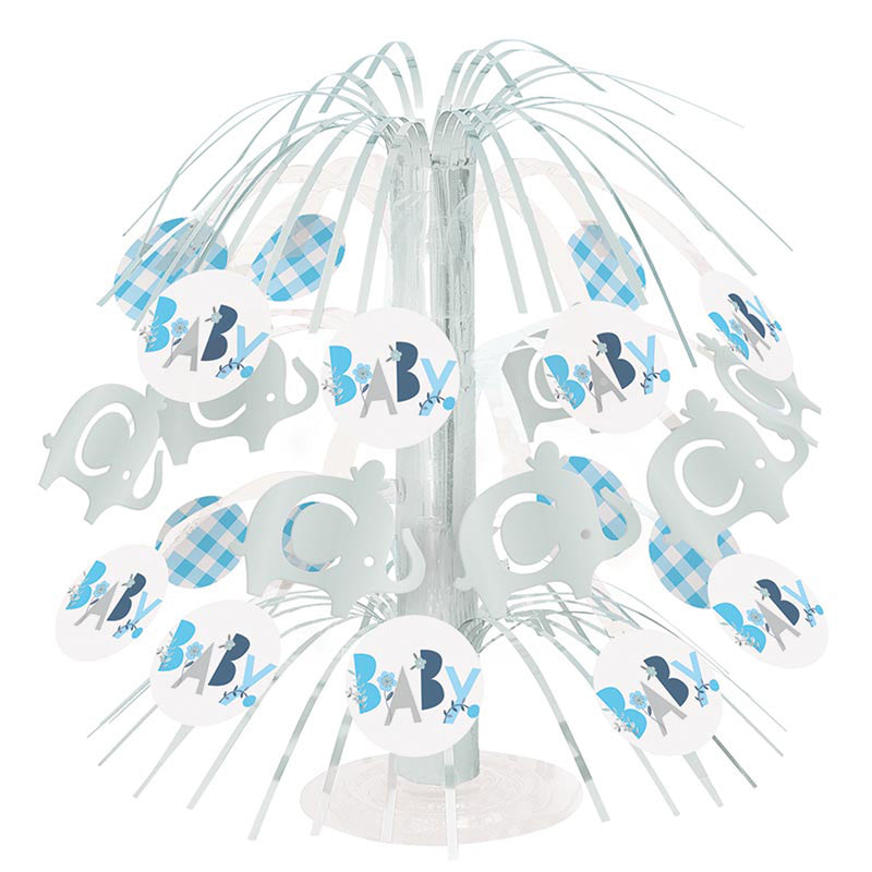 Kaskade Elefant Floral Blau ca. 21cm