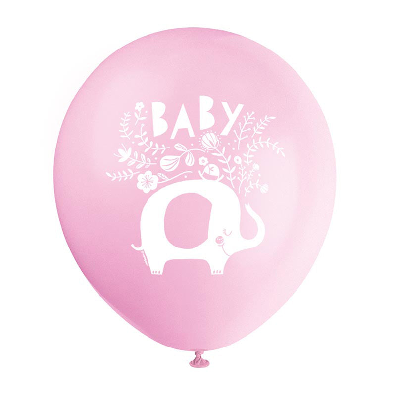 Elefant Floral Luftballon Ø30cm 8Stk./30cm | Pink