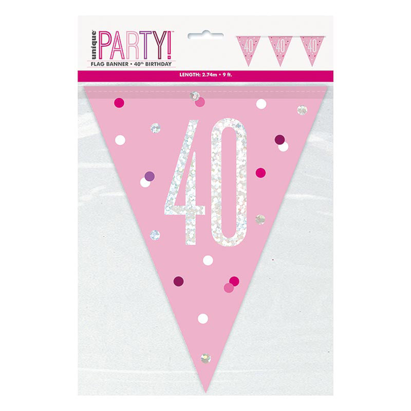 Wimpelkette Glitz #40 Pink 274 cm