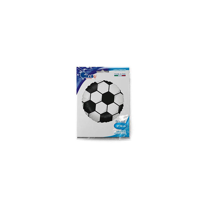 ABC18 Folienballon "FuÃball rund weiÃ" | Ø 46 cm