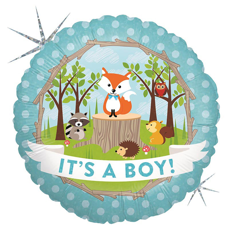 18"/Ø46cm Folienballon "It's a Boy Woodland"